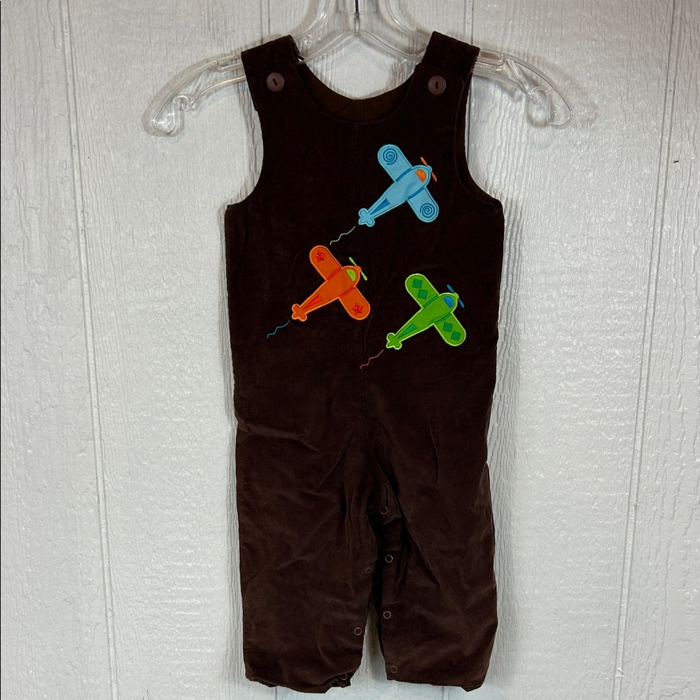 Boys Mulberry Brown Kids Matching Set with Colorful Airplanes
